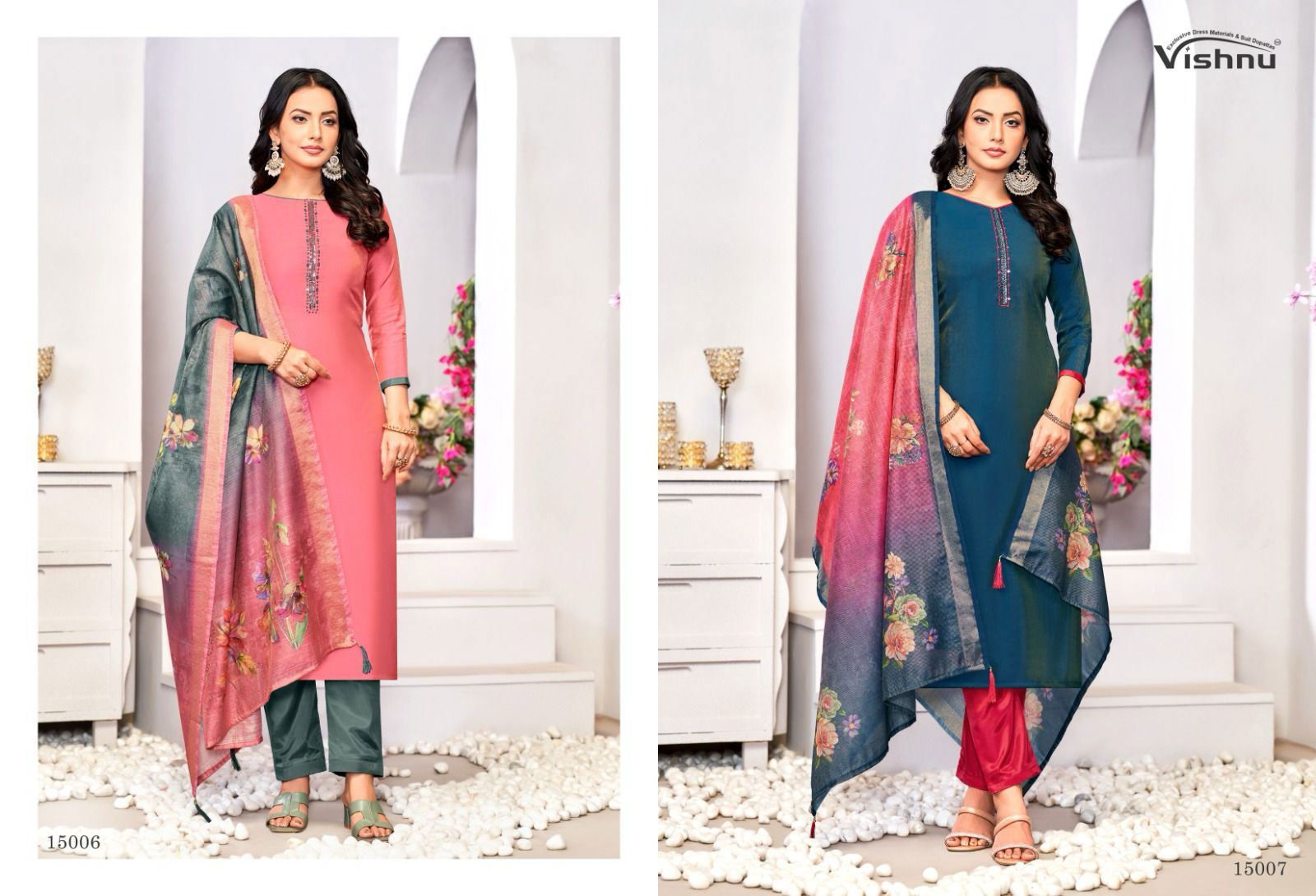Alizza By Vishnu Roman Shimmer Designer Dress Material Exporters In India